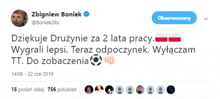 Wpis Zbigniewa Bońka po porażce z Hiszpanią!